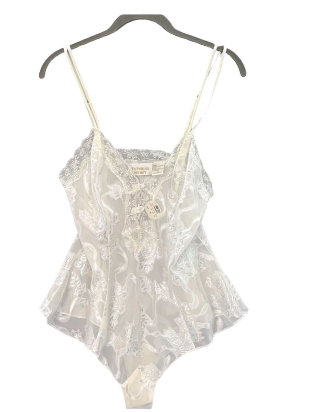90sVintage Victoria's Secret Gold Label sheer lace 1 Pc Lingerie teddy bodysuit